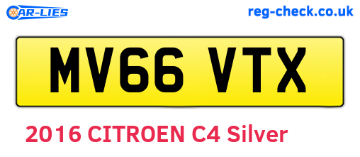 MV66VTX are the vehicle registration plates.