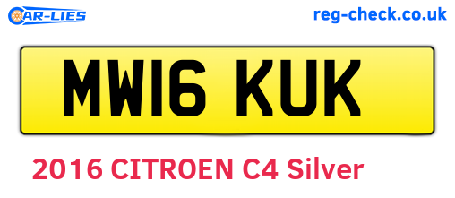 MW16KUK are the vehicle registration plates.