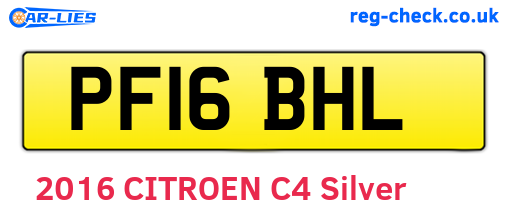 PF16BHL are the vehicle registration plates.