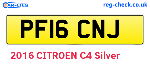 PF16CNJ are the vehicle registration plates.