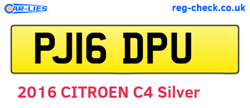 PJ16DPU are the vehicle registration plates.