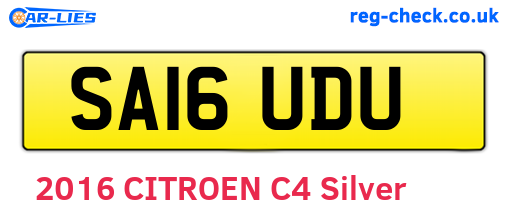 SA16UDU are the vehicle registration plates.