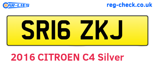SR16ZKJ are the vehicle registration plates.