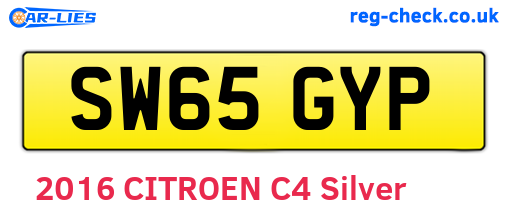 SW65GYP are the vehicle registration plates.