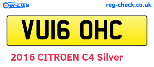 VU16OHC are the vehicle registration plates.