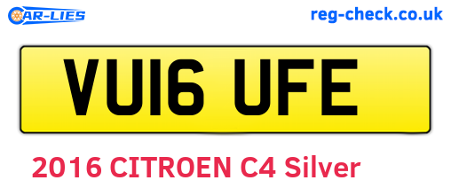 VU16UFE are the vehicle registration plates.