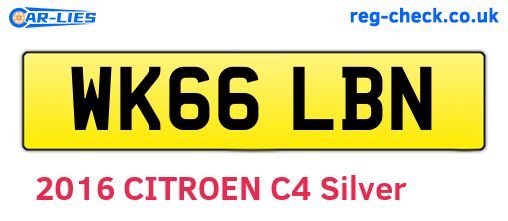 WK66LBN are the vehicle registration plates.