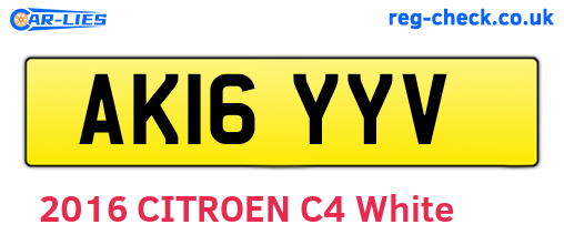 AK16YYV are the vehicle registration plates.