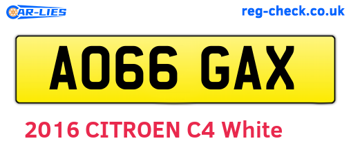 AO66GAX are the vehicle registration plates.