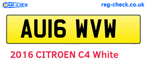 AU16WVW are the vehicle registration plates.