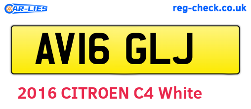 AV16GLJ are the vehicle registration plates.