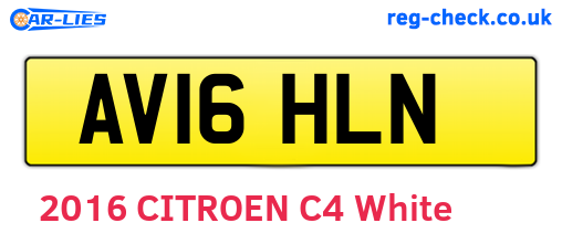 AV16HLN are the vehicle registration plates.