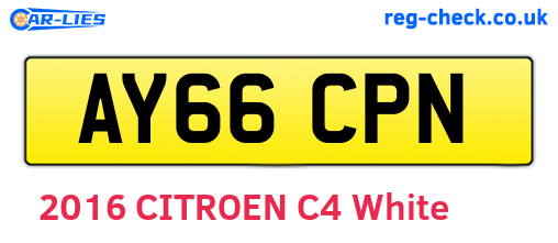 AY66CPN are the vehicle registration plates.