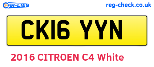 CK16YYN are the vehicle registration plates.