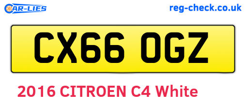 CX66OGZ are the vehicle registration plates.