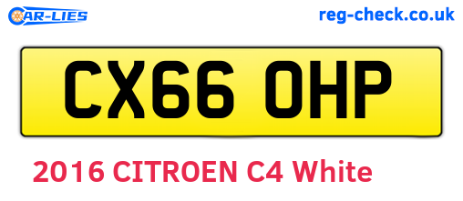CX66OHP are the vehicle registration plates.