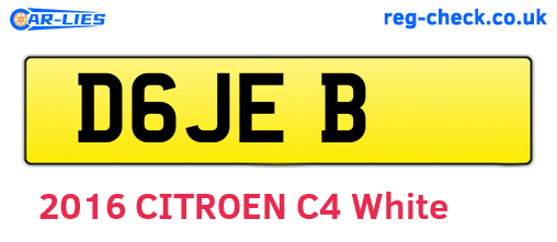 D6JEB are the vehicle registration plates.