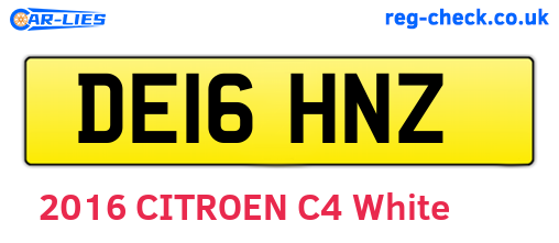 DE16HNZ are the vehicle registration plates.