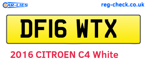 DF16WTX are the vehicle registration plates.