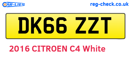 DK66ZZT are the vehicle registration plates.