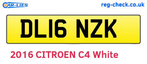 DL16NZK are the vehicle registration plates.