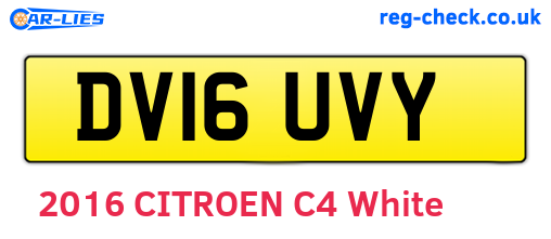 DV16UVY are the vehicle registration plates.