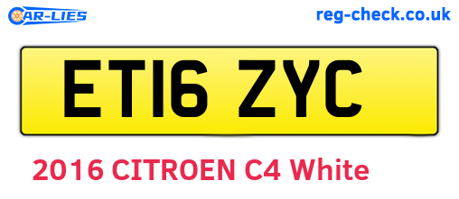 ET16ZYC are the vehicle registration plates.
