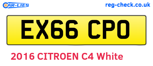 EX66CPO are the vehicle registration plates.