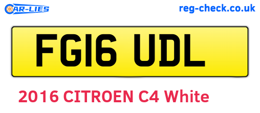 FG16UDL are the vehicle registration plates.