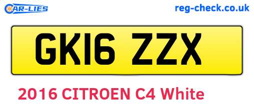 GK16ZZX are the vehicle registration plates.