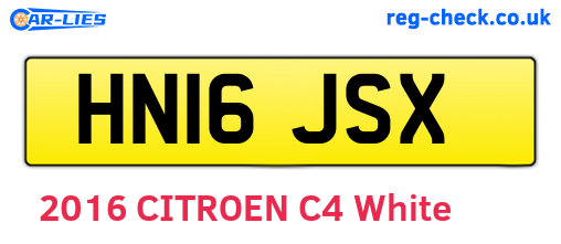 HN16JSX are the vehicle registration plates.