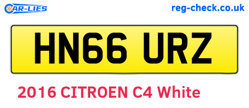 HN66URZ are the vehicle registration plates.