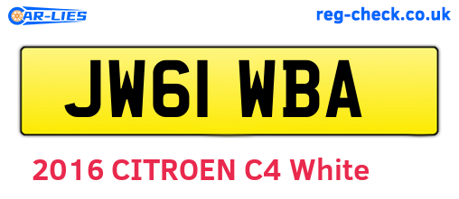 JW61WBA are the vehicle registration plates.