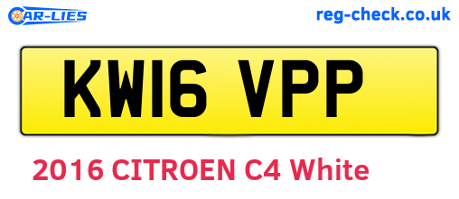 KW16VPP are the vehicle registration plates.