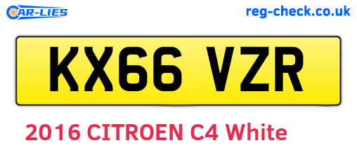 KX66VZR are the vehicle registration plates.
