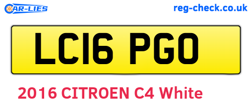 LC16PGO are the vehicle registration plates.