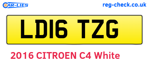 LD16TZG are the vehicle registration plates.