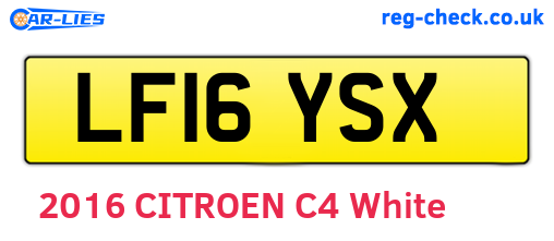 LF16YSX are the vehicle registration plates.
