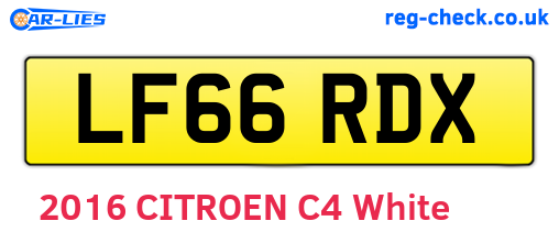 LF66RDX are the vehicle registration plates.