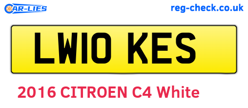 LW10KES are the vehicle registration plates.