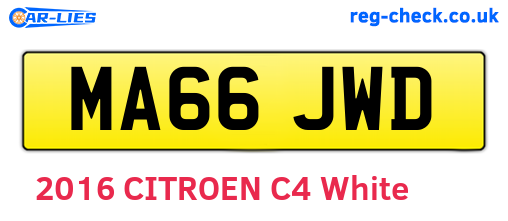 MA66JWD are the vehicle registration plates.