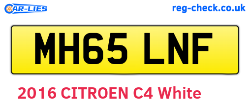 MH65LNF are the vehicle registration plates.