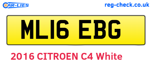 ML16EBG are the vehicle registration plates.