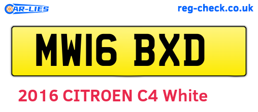 MW16BXD are the vehicle registration plates.