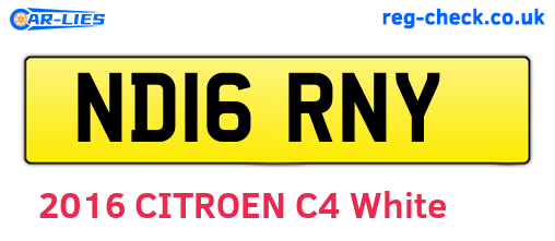ND16RNY are the vehicle registration plates.
