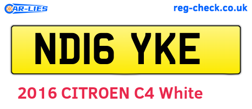 ND16YKE are the vehicle registration plates.