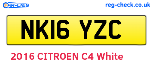 NK16YZC are the vehicle registration plates.