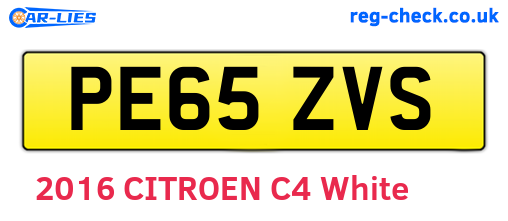 PE65ZVS are the vehicle registration plates.