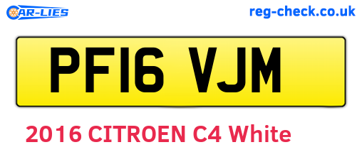 PF16VJM are the vehicle registration plates.