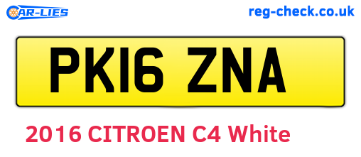 PK16ZNA are the vehicle registration plates.
